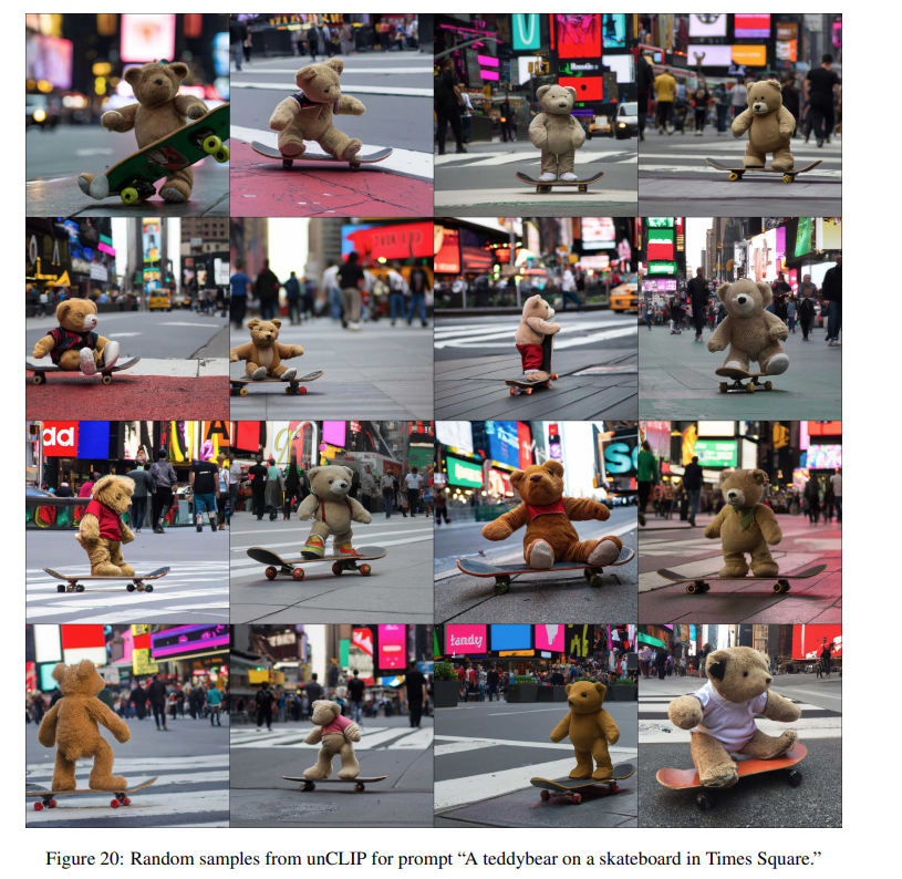samples from DALL-E “A teddybear on a skateboard in Times Square.”