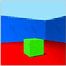 Shape3D dataset for disentagling factors: floor color, wall color, object color, object size, camera angle