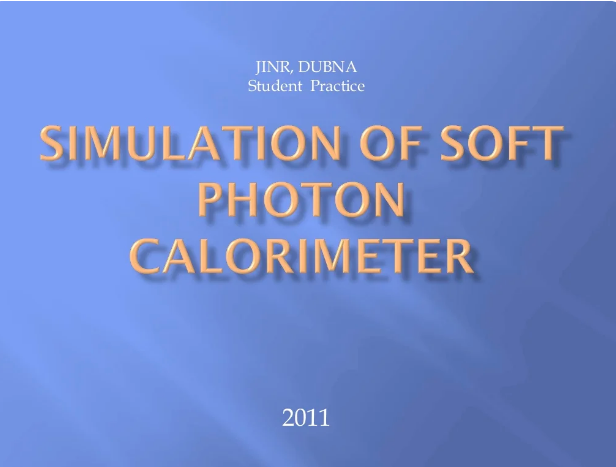 Simulation of Soft Photon Calorimeter